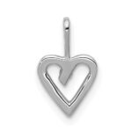 14k White Gold .02 carat Diamond Heart Pendant - Image 3
