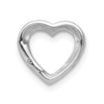 14k White Gold .01 carat Diamond Heart Chain Slide - Image 3
