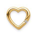 14k .01 carat Diamond Heart Chain Slide