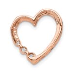 14k Rose Gold 1/6 carat Diamond 3-Stone Heart Chain Slide - Image 3