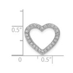 14k White Gold 1/6 carat Diamond Heart Chain Slide - Image 4