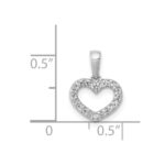 14k White Gold .03 carat Diamond Heart Pendant - Image 4