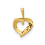 10K .01ct. Diamond Heart Pendant - Image 3