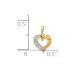 14k .01 carat Diamond Heart Pendant - Image 4