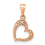 10K Rose Gold .01ct. Diamond Heart Pendant