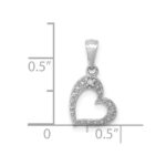 10K White Gold .01ct. Diamond Heart Pendant - Image 4