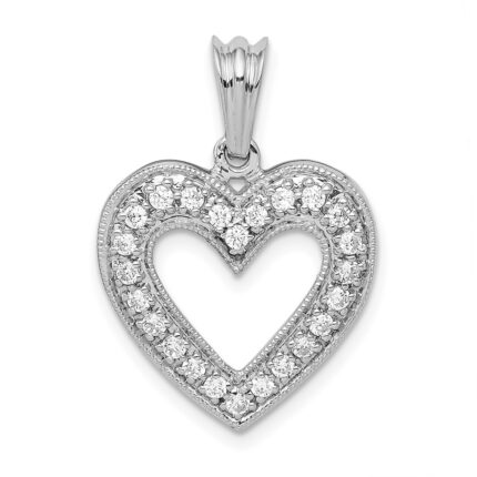 14k White Gold 1/3 carat Lab Grown Diamond VS/SI+ G+ Complete Heart Pendant