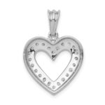 14k White Gold 1/3 carat Diamond Heart Pendant - Image 3