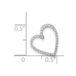 14k White Gold 1/10 carat Diamond Heart Chain Slide - Image 4