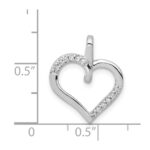 14k White Gold 1/10 carat Diamond Heart Pendant - Image 4