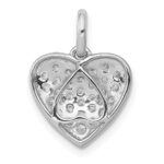 14k White Gold 1/2 carat Pave Diamond Heart Pendant - Image 3