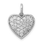 14k White Gold 5/8 carat Pave Diamond Heart Pendant