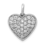 14k White Gold 1 carat Lab Grown Diamond VS/SI+ G+ Complete Cluster Heart Pendant