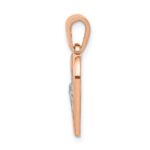 14k Rose Gold and White Rhodium Diamond Entwined Hearts Pendant - Image 2