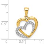 14k and White Rhodium Diamond Entwined Hearts Pendant - Image 3