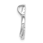 14k White Gold .01 carat Diamond Double Heart Chain Slide - Image 2