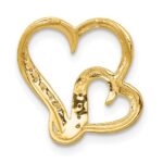 14k .03 carat Diamond Double Heart Chain Slide - Image 3