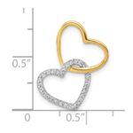 10k Two-Tone 1/10ct. Diamond Double Heart Chain Slide - Image 4