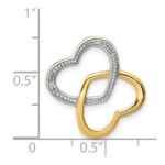 14k and White Rhodium .01 carat Diamond Double Entwined Heart Chain Slide - Image 3
