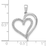 10k White Gold 1/10ct. Diamond Heart Pendant - Image 4