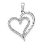 14k White Gold 1/10 carat Diamond Heart Pendant