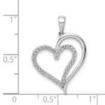 14k White Gold 1/10 carat Diamond Heart Pendant - Image 3
