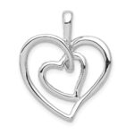 14k White Gold 1/10 carat Diamond Double Heart Pendant - Image 4