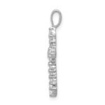 14k White Gold 1/2 carat Lab Grown Diamond VS/SI+ G+ Complete Cross Pendant - Image 2