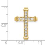 14k 3/8 carat AA Diamond Latin Cross Chain Slide - Image 3