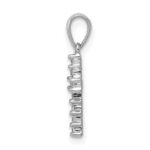 14k White Gold 1/20 carat Diamond Latin Cross Pendant - Image 2