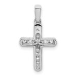 14k White Gold 1/6 carat Lab Grown Diamond VS/SI+ G+ Complete Latin Cross Pendant - Image 3