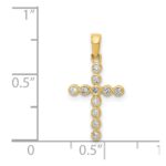 14k Polished 1/10 carat Diamond Cross Pendant - Image 4