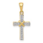 14k 1/6 carat Diamond Latin Cross Pendant