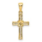 14k 1/6 carat Diamond Latin Cross Pendant - Image 3