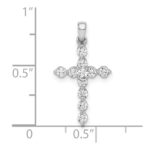 10K White Gold Diamond Cross Pendant - Image 4