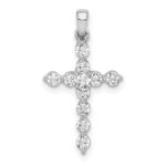14k White Gold 3/8 carat Lab Grown Diamond VS/SI+ G+ Complete Cross Pendant