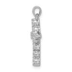 14k White Gold 3/8 carat Lab Grown Diamond VS/SI+ G+ Complete Cross Pendant - Image 2