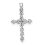 14k White Gold 3/8 carat Lab Grown Diamond VS/SI+ G+ Complete Cross Pendant - Image 3