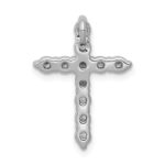 14k White Gold 1/2 carat Lab Grown Diamond VS/SI+ G+ Complete Cross Chain Slide Pendant - Image 3