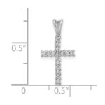 10K White Gold 1/6ct. Diamond Latin Cross Pendant - Image 4