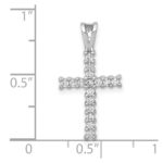 10K White Gold 1/4ct. Diamond Latin Cross Pendant - Image 4