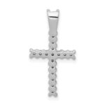 14k White Gold 1/4 carat Diamond Latin Cross Pendant - Image 3