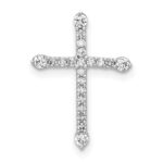 14k White Gold 1/5 carat Diamond Cross Chain Slide