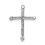 14k White Gold 1/5 carat Diamond Cross Chain Slide - Image 3
