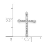 14k White Gold 1/5 carat Diamond Cross Chain Slide - Image 4
