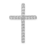 14k White Gold 1/2 carat Diamond Cross Chain Slide Pendant
