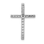 14k White Gold 1/2 carat Diamond Cross Chain Slide Pendant - Image 3