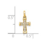 10K Small 1/20ct. Diamond Latin Cross Pendant - Image 2