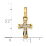 14k Small 1/10 carat Diamond Latin Cross Pendant - Image 4
