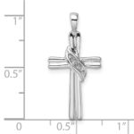 10K White Gold Cross Pendant Mounting - Image 4
